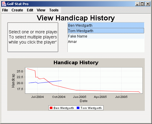 Modify, track and view your handicap history